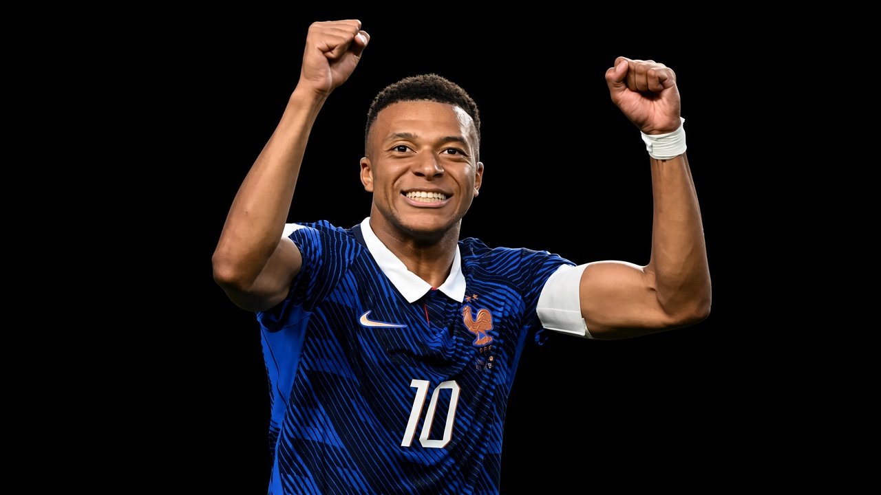 Kylian Mbappé playing for the France national football team